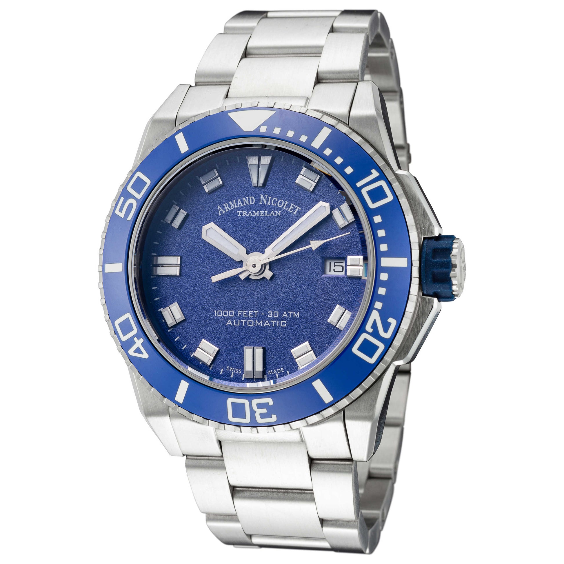 Front view of Armand Nicolet JS9 Men's Automatic Watch A480AGU-BU-MA448