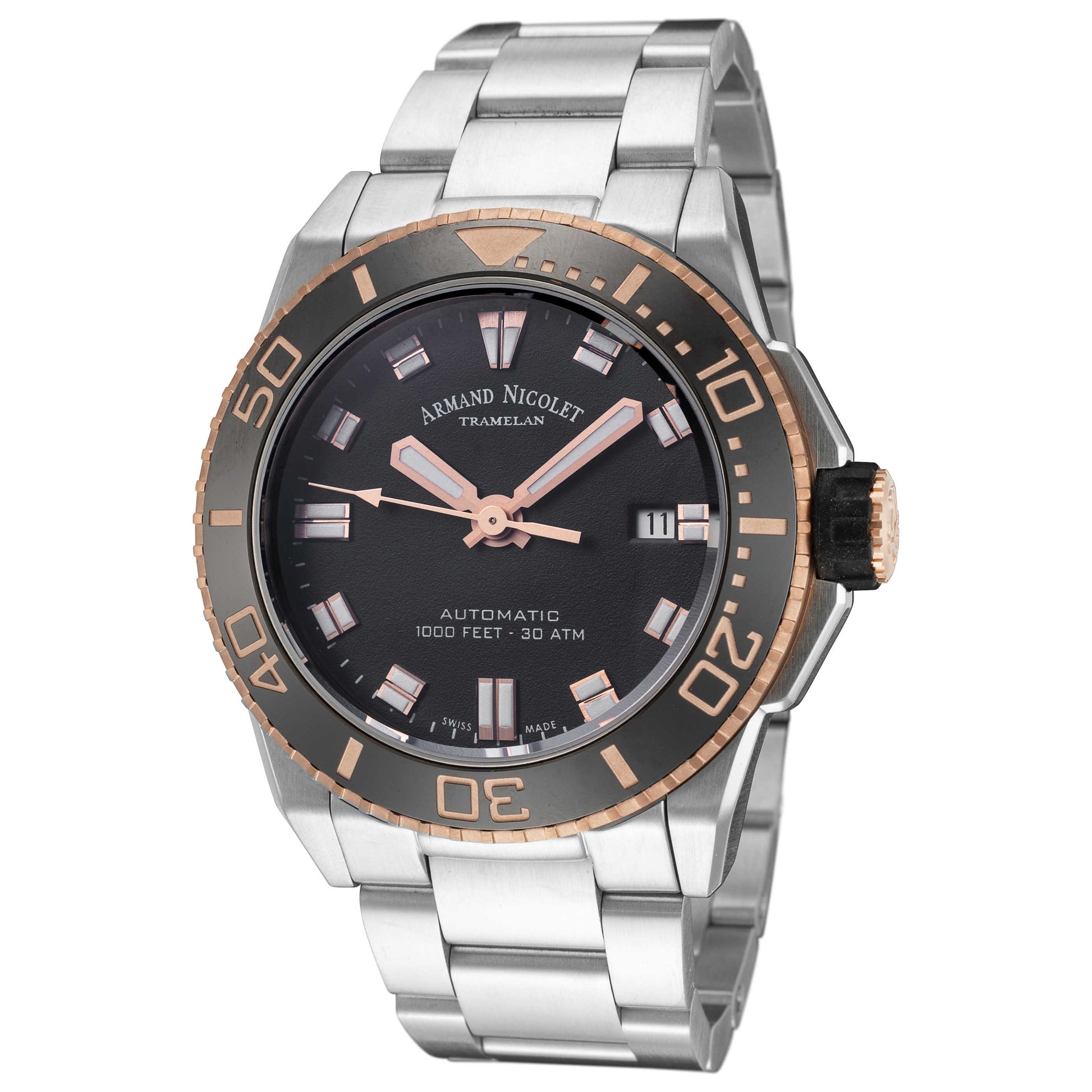 Front view of Armand Nicolet JS9 Men's Automatic Watch A480ASN-NS-MA448