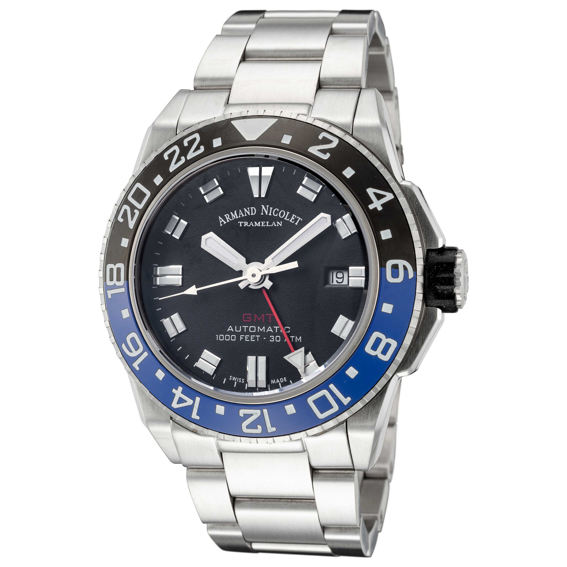Front view of Armand Nicolet JS9 Men's Automatic Watch A486AGN-NR-MA44