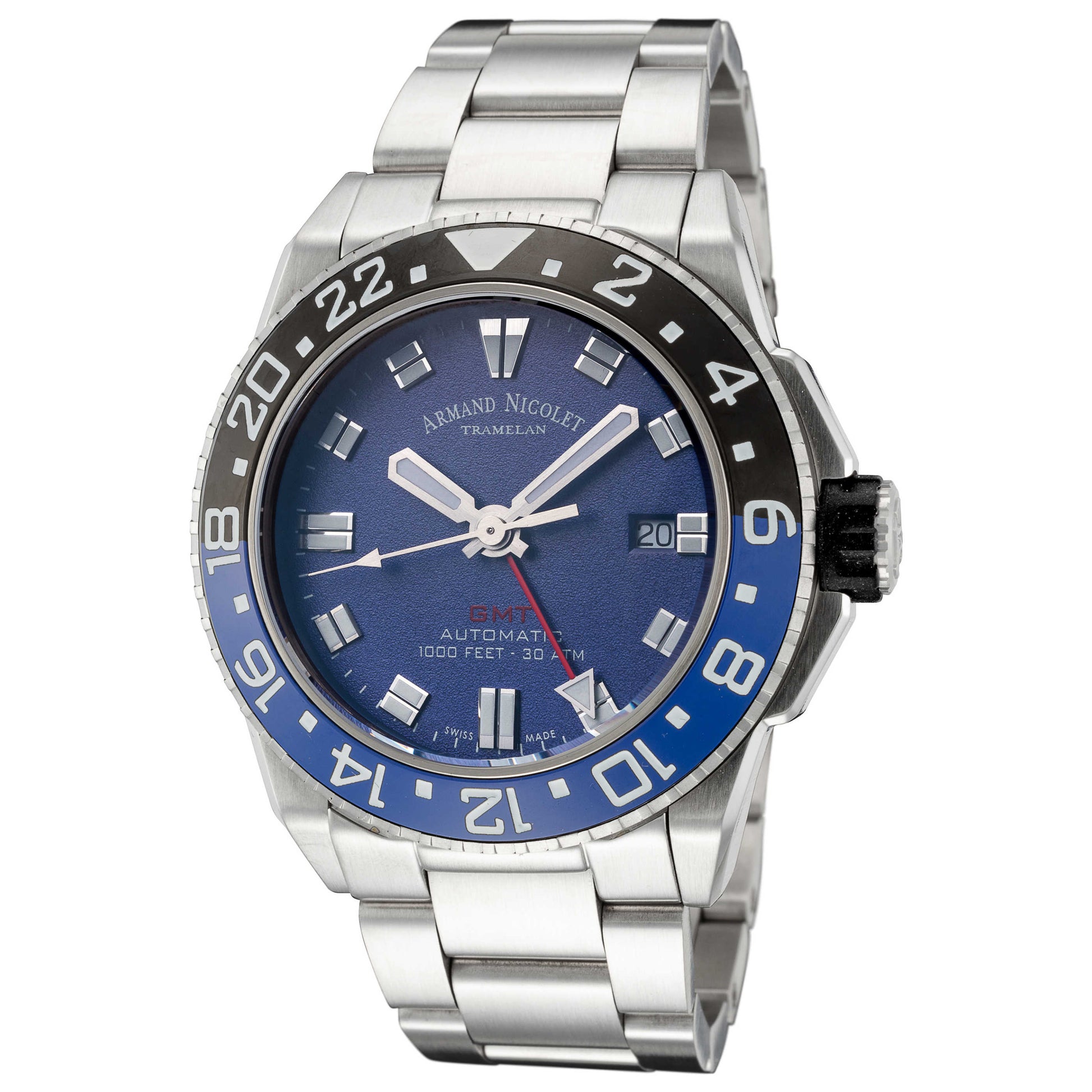 Front view of Armand Nicolet JS9 Men's Automatic Watch A486AGU-BU-MA448