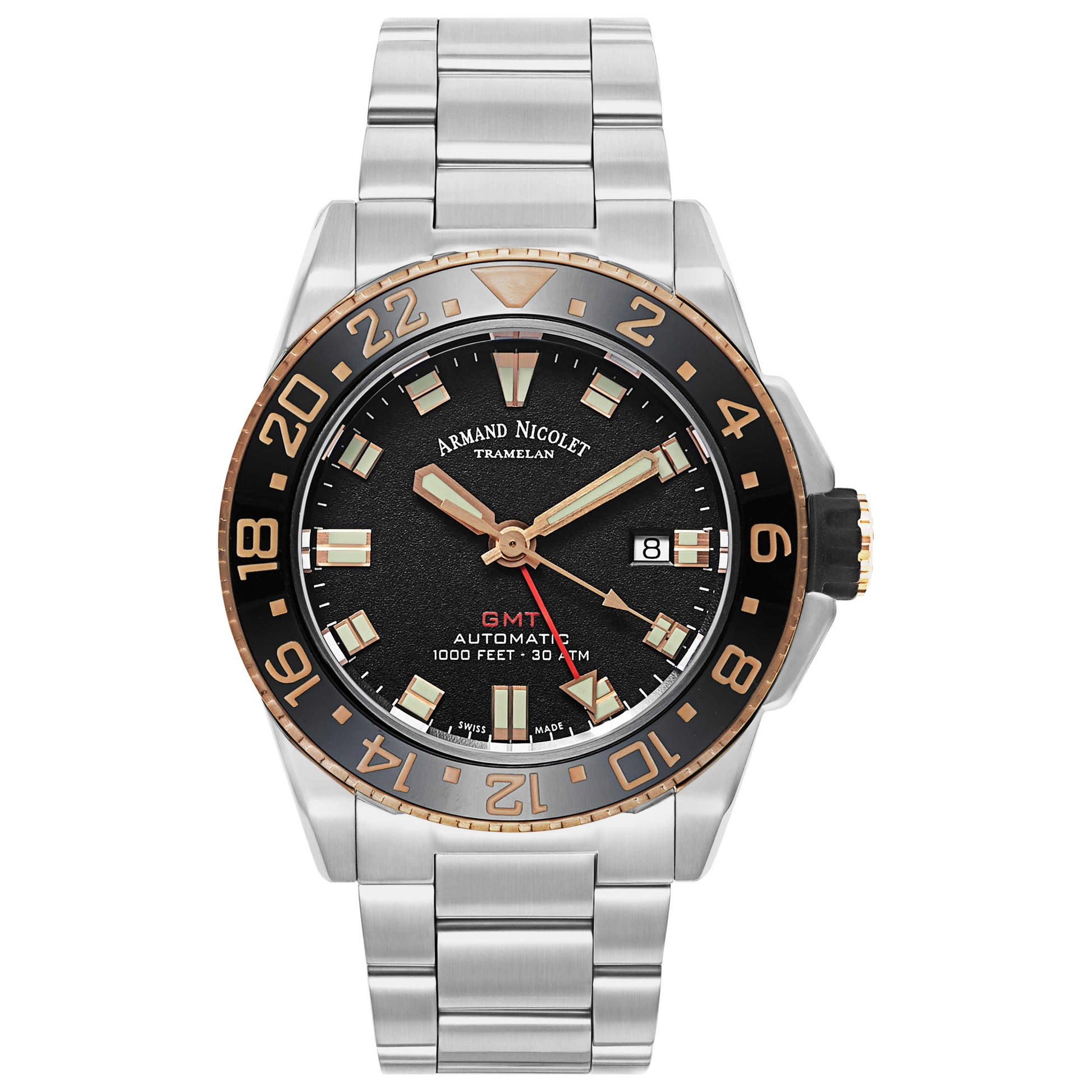 Front view of Armand Nicolet JS9 Men's Automatic Watch A486ASN-NS-MA4480AA