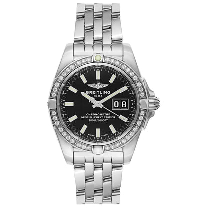 Front view of Breitling Galactic Men's Automatic Watch A49350LA-BE58-366A