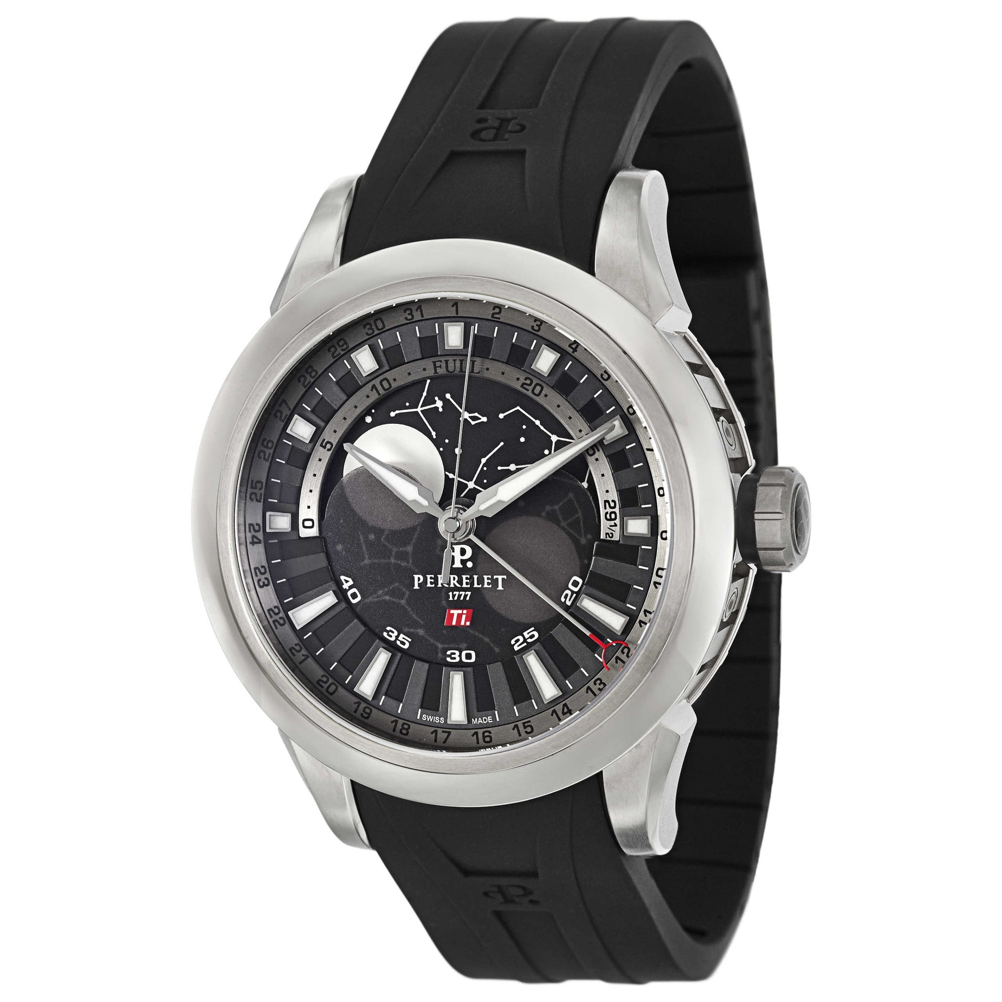 Front view of Perrelet Titanium Men's Automatic Watch A5000-2