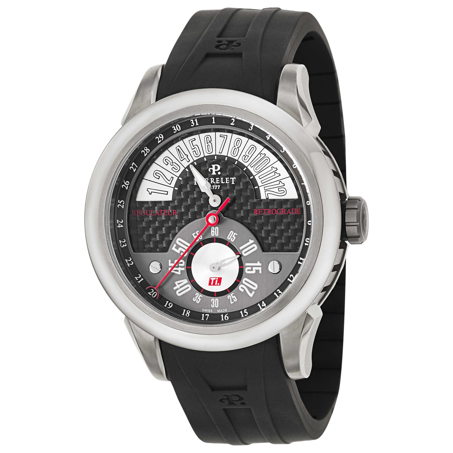 Front view of Perrelet Titanium Men's Automatic Watch A5001-1