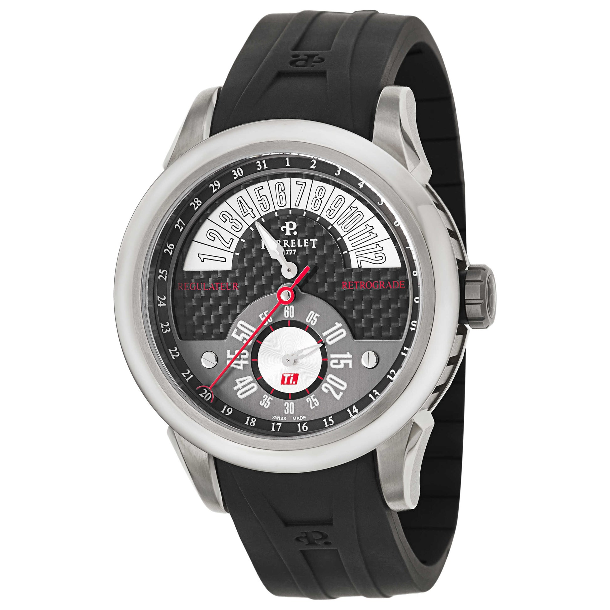 Front view of Perrelet Titanium Men's Automatic Watch A5001-1