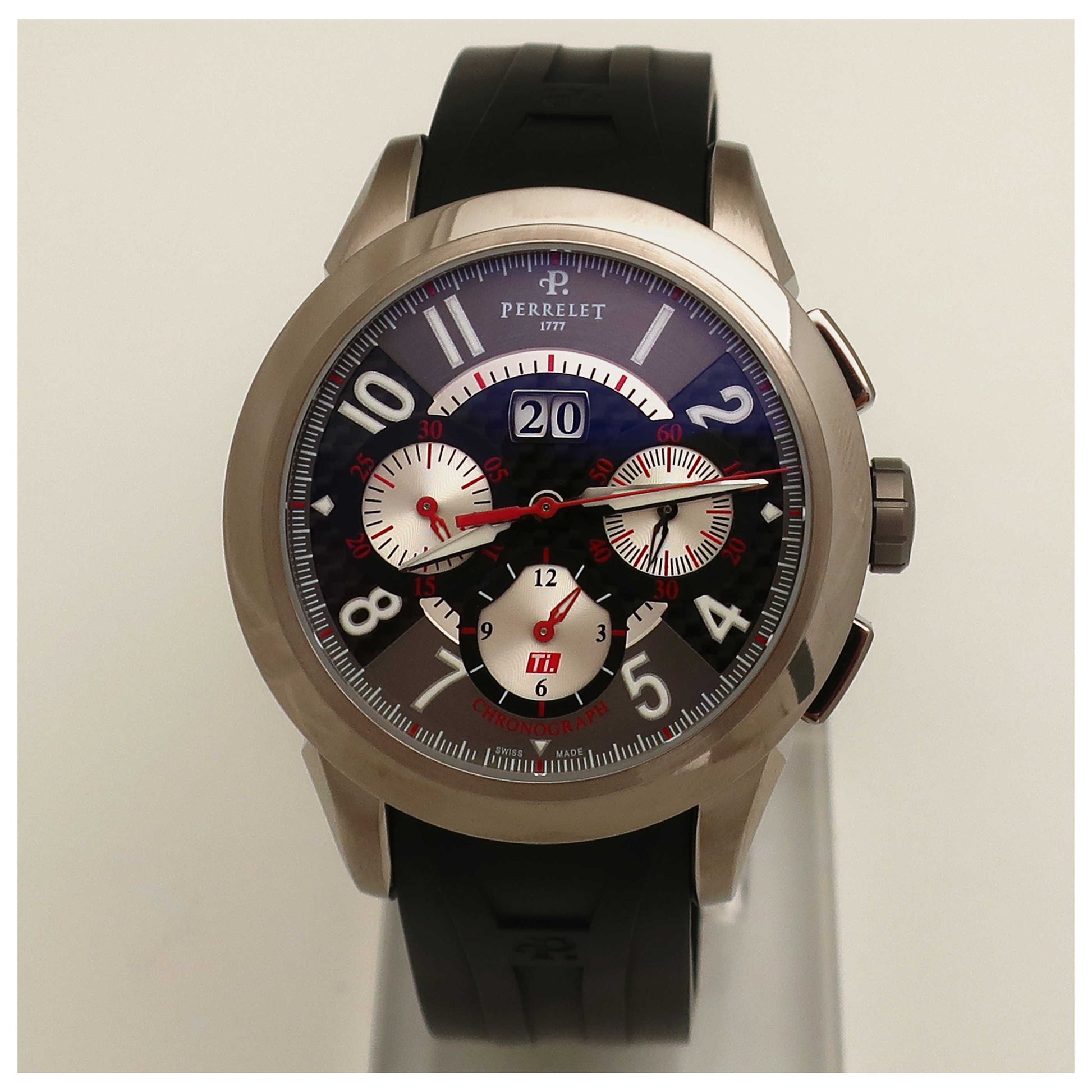 Front view of Perrelet Titanium Men's Automatic Watch A5003-1-SD0