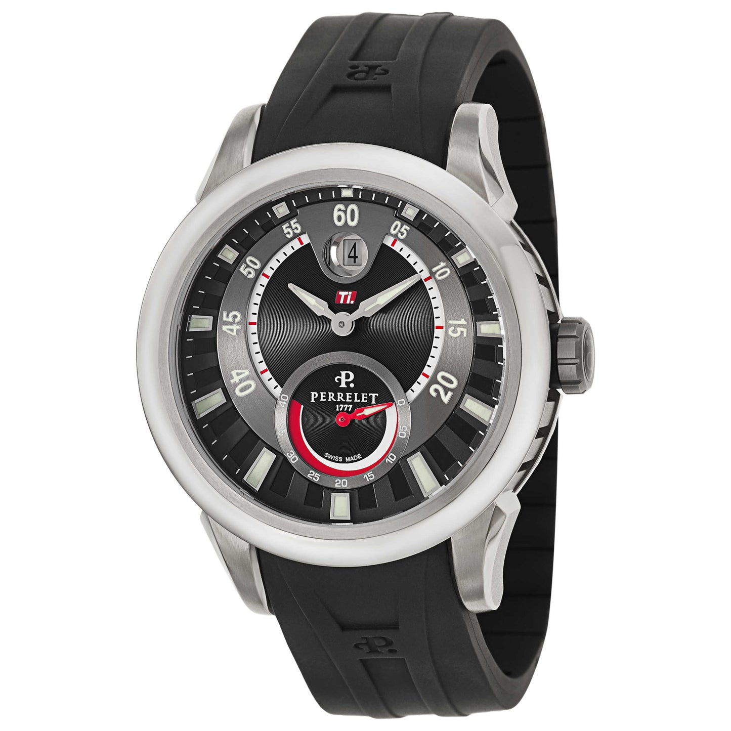 Front view of Perrelet Titanium Men's Automatic Watch A5004-2