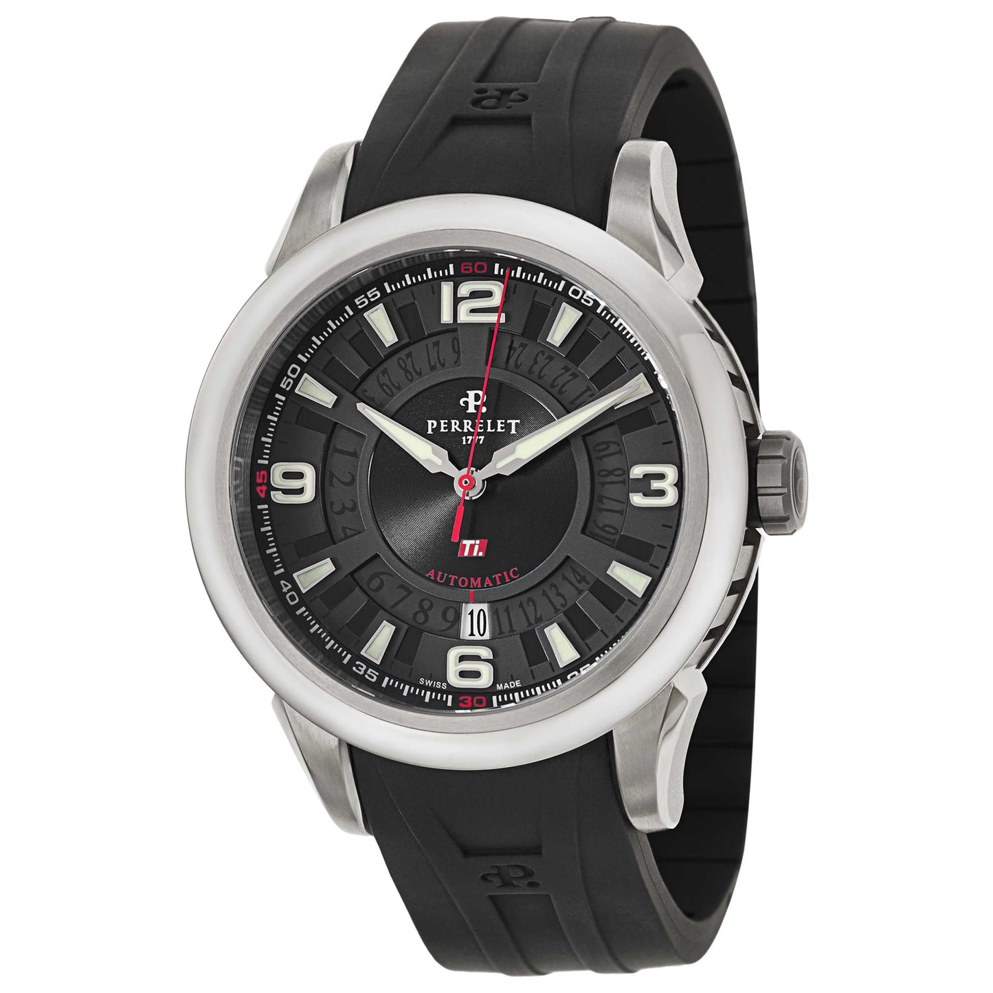 Front view of Perrelet Titanium Men's Automatic Watch A5007-1