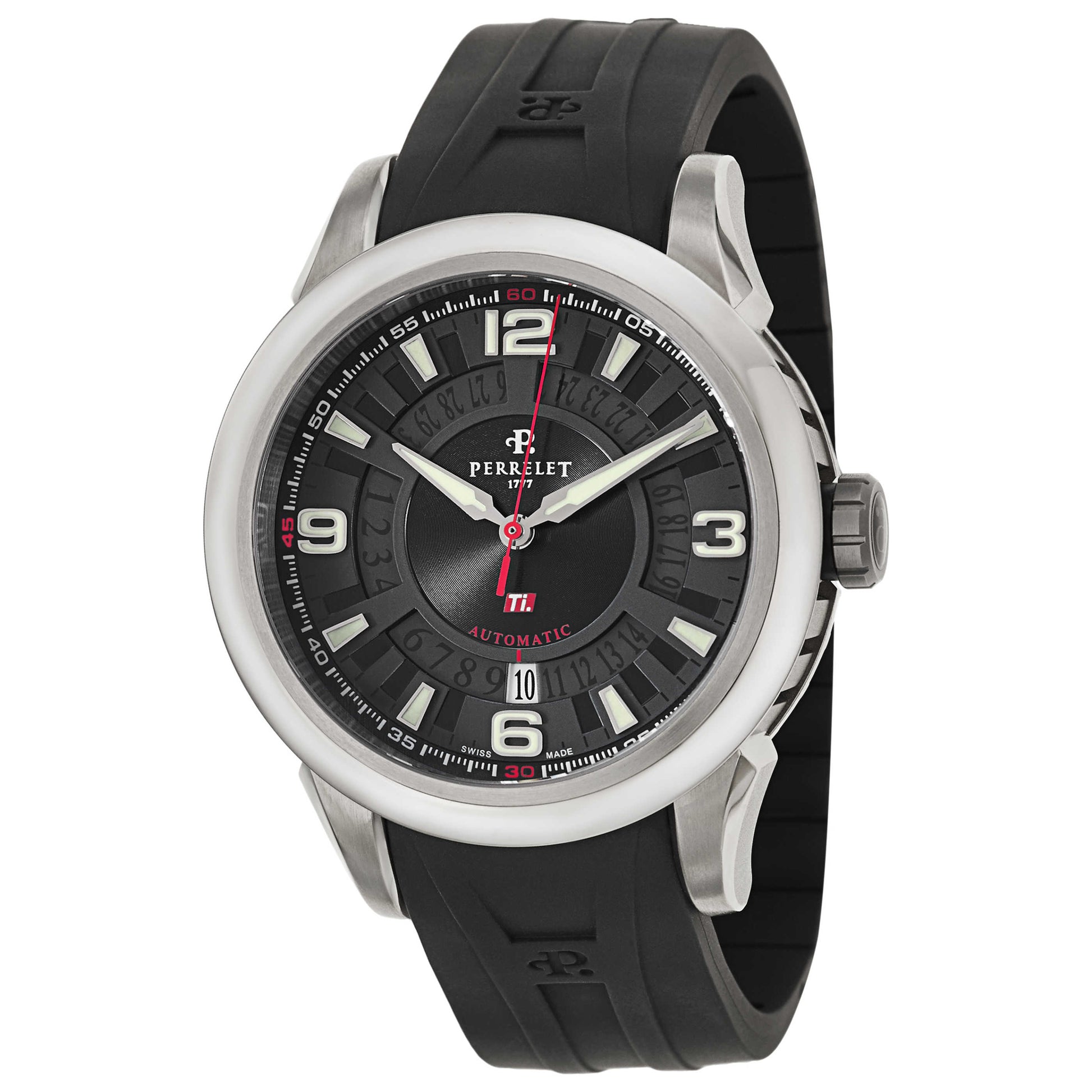 Front view of Perrelet Titanium Men's Automatic Watch A5007-1