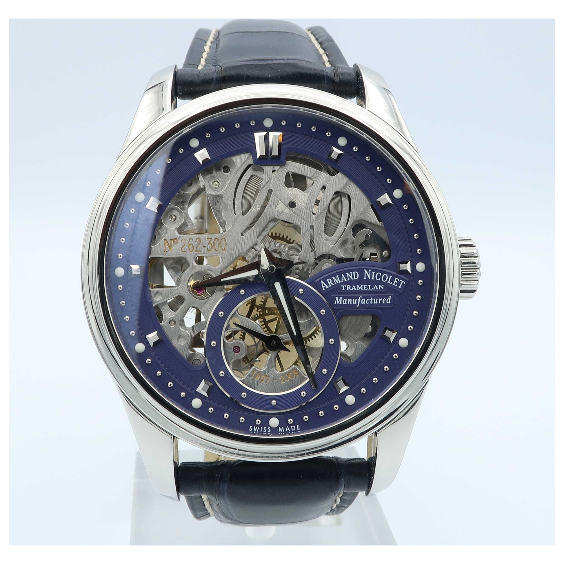 Front view of Armand Nicolet LR8 Men's Manual-Wind Watch A622AAA-BUP713BU2-SD