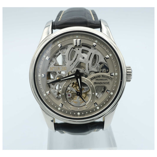 Front view of Armand Nicolet LR8 Men's Manual-Wind Watch A622AAA-GRP713GR2-SD