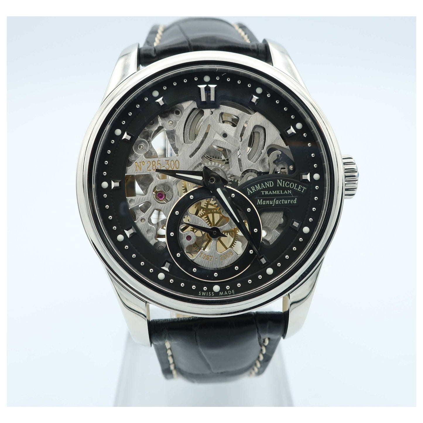 Front view of Armand Nicolet LR8 Men's Manual-Wind Watch A622AAA-NRP713NR2-SD
