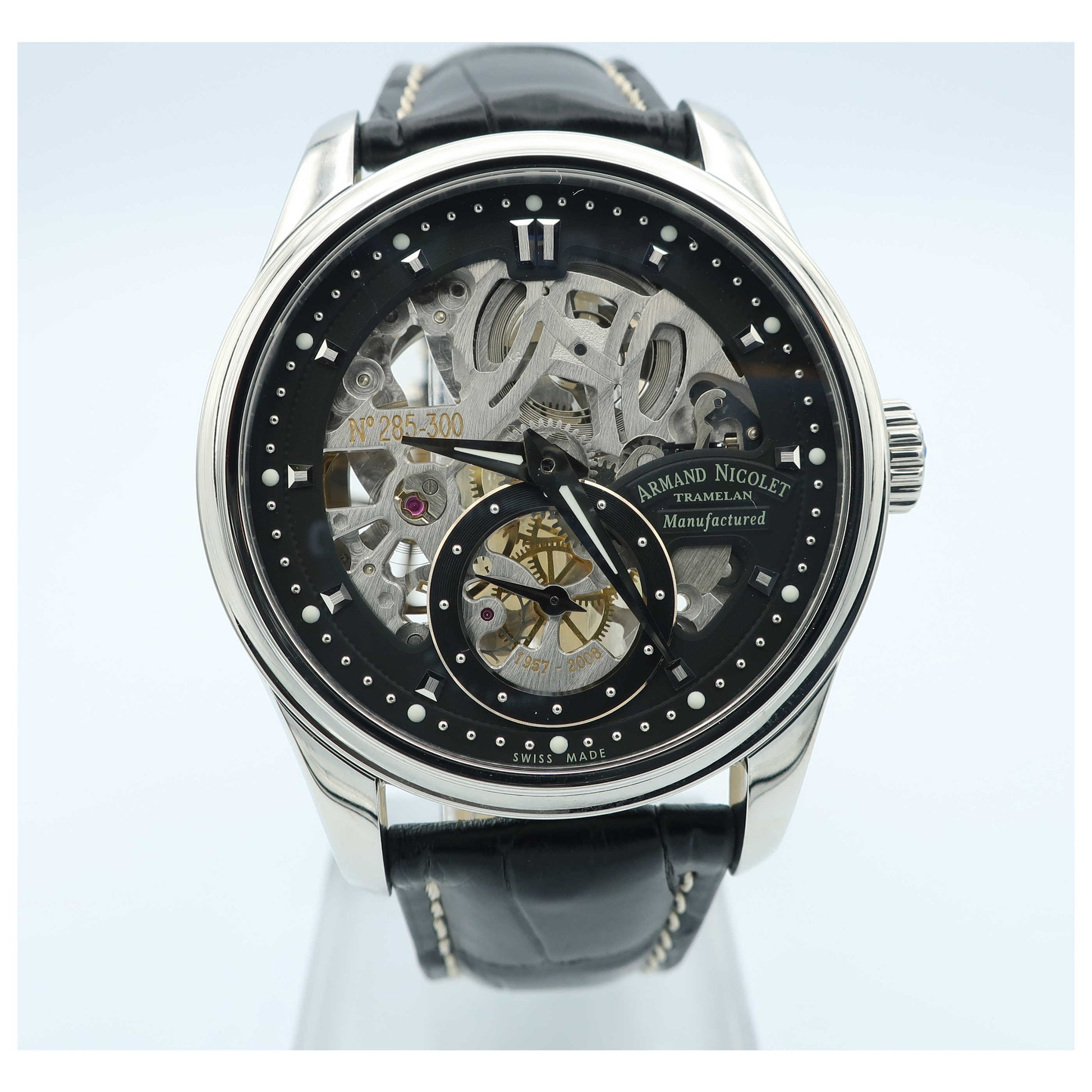 Front view of Armand Nicolet LR8 Men's Manual-Wind Watch A622AAA-NRP713NR2-SD