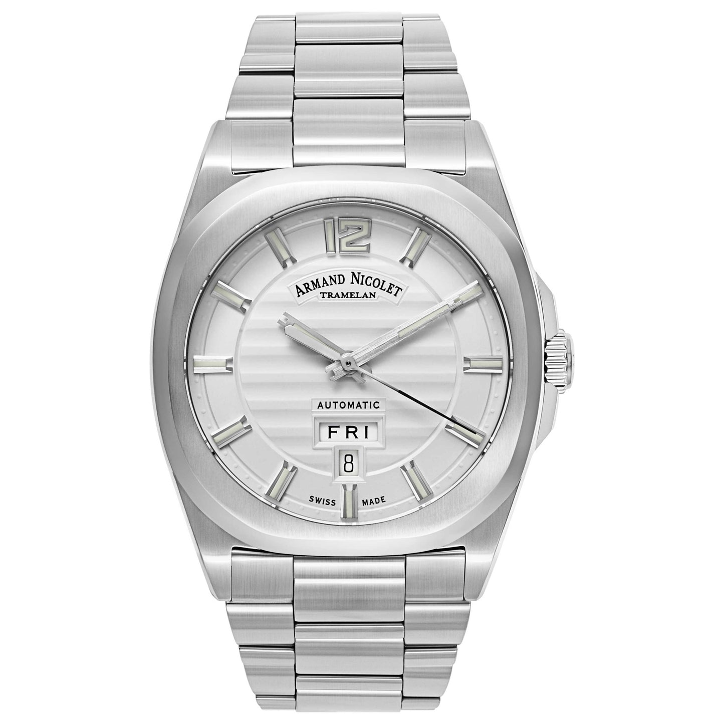 Front view of Armand Nicolet J09 Men's Automatic Watch A650AAA-AG-MA4650AA