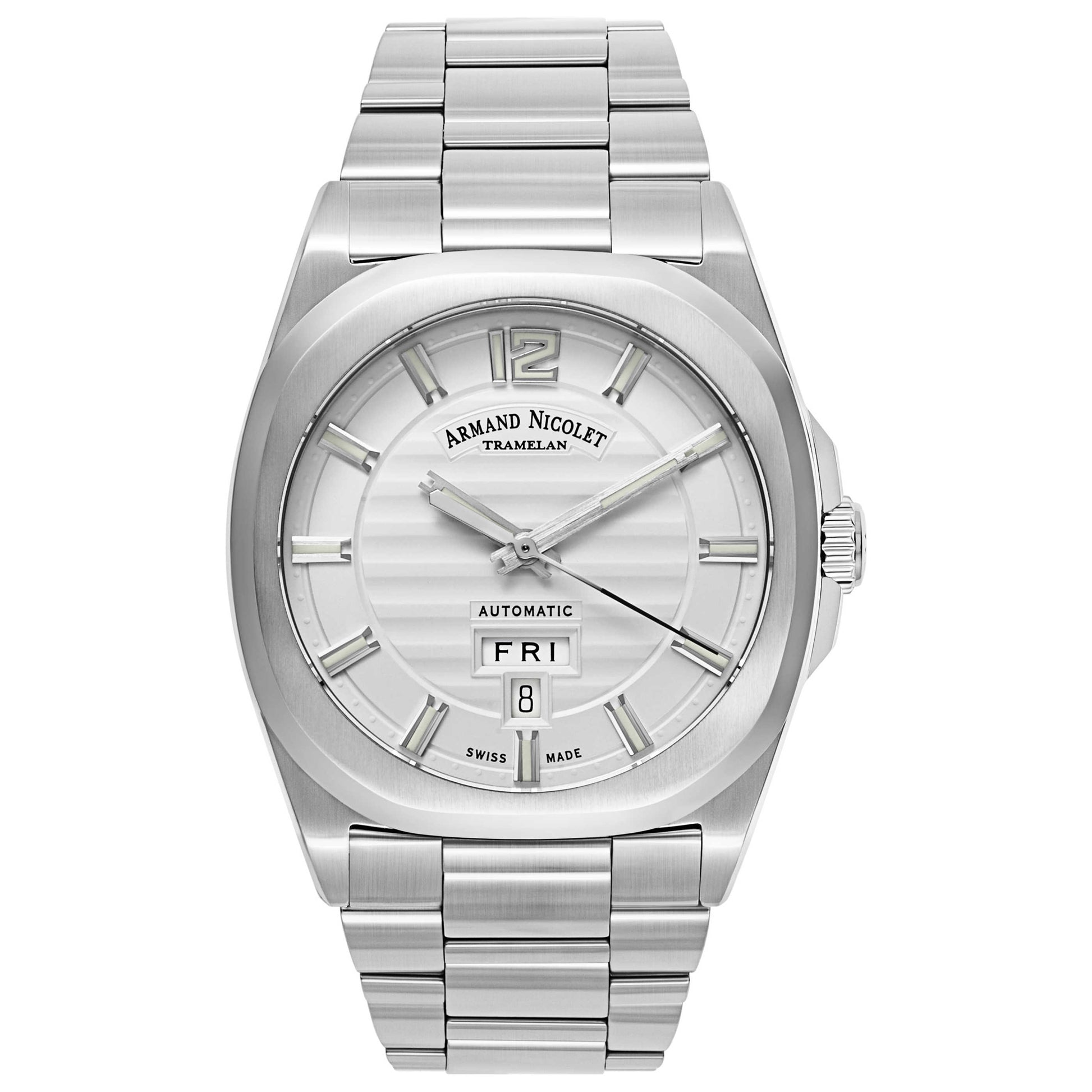 Front view of Armand Nicolet J09 Men's Automatic Watch A650AAA-AG-MA4650AA