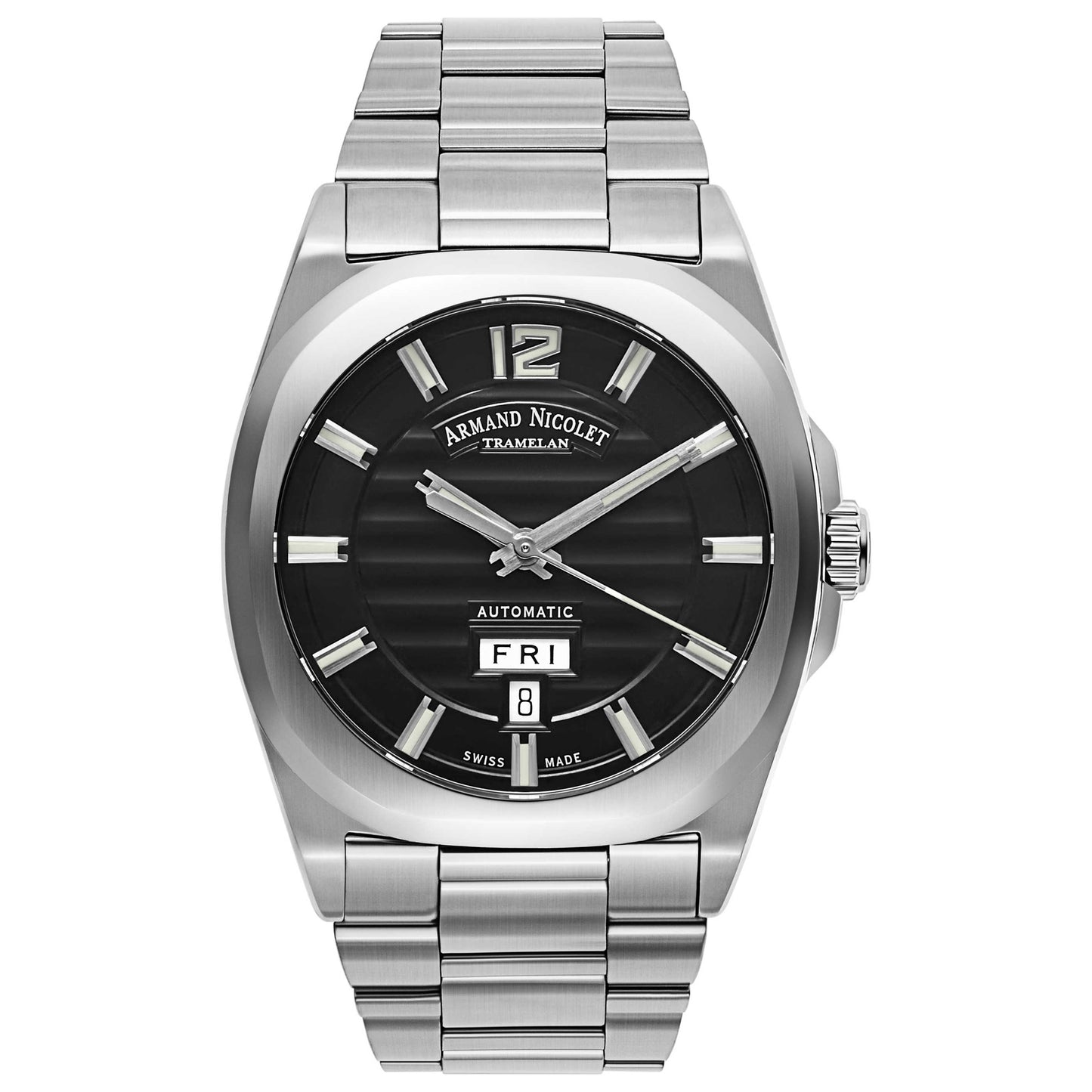 Front view of Armand Nicolet J09 Men's Automatic Watch A650AAA-NR-MA4650AA