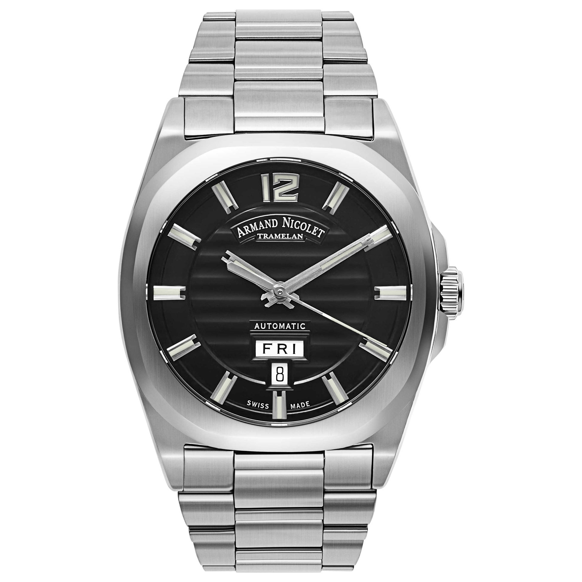 Front view of Armand Nicolet J09 Men's Automatic Watch A650AAA-NR-MA4650AA