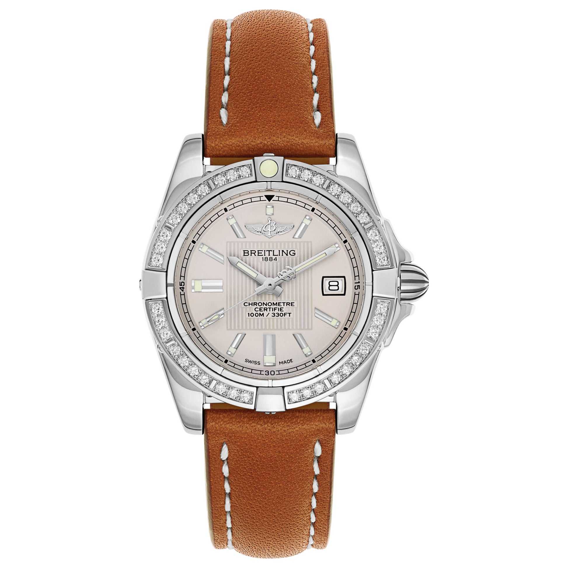 Front view of Breitling Galactic Women's Swiss Quartz (Battery-Powered) Certified Chronometer Watch A71356LA-G702-406X