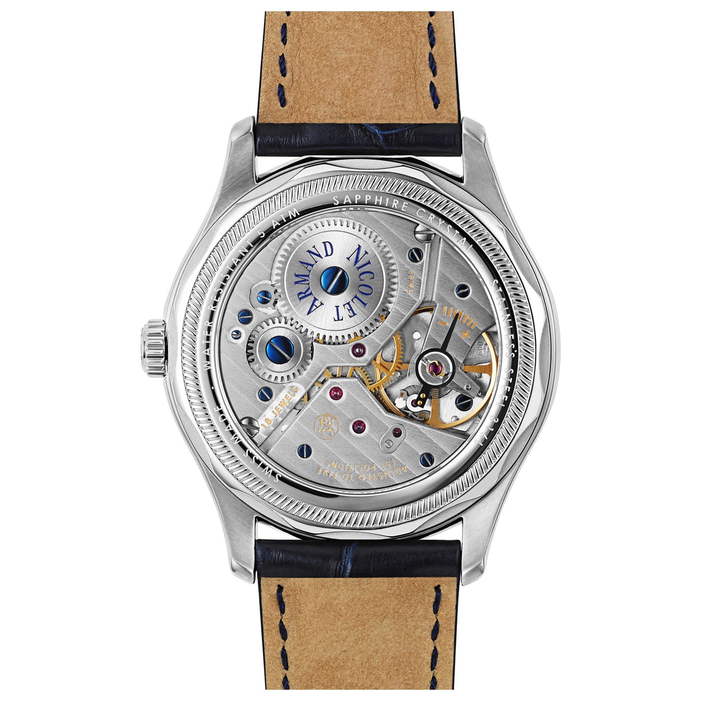 Armand Nicolet L14 Men's Manual-Wind Watch A750AAA-AG-P713BU2 - Image #2