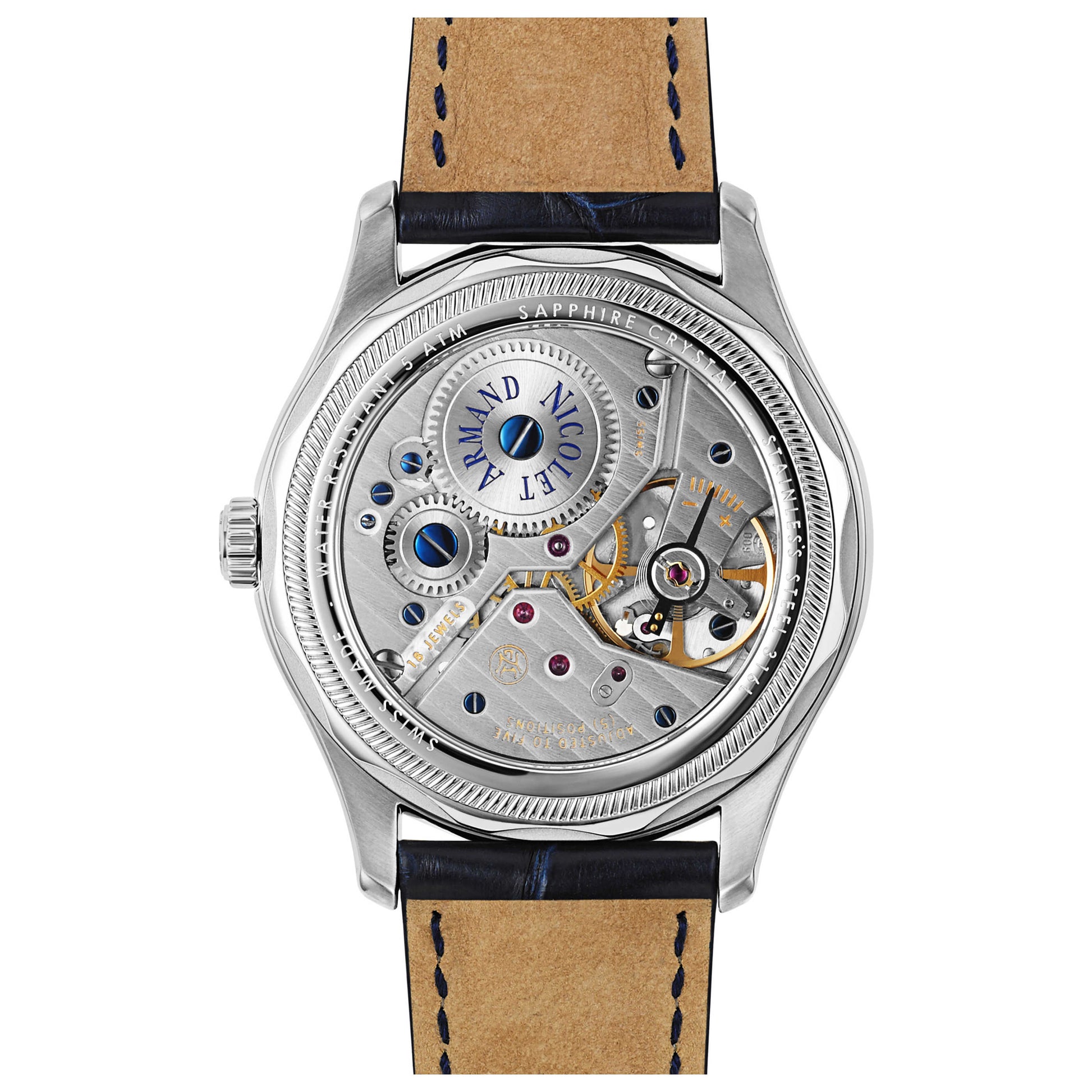 Armand Nicolet L14 Men's Manual-Wind Watch A750AAA-AG-P713BU2 - Image #2