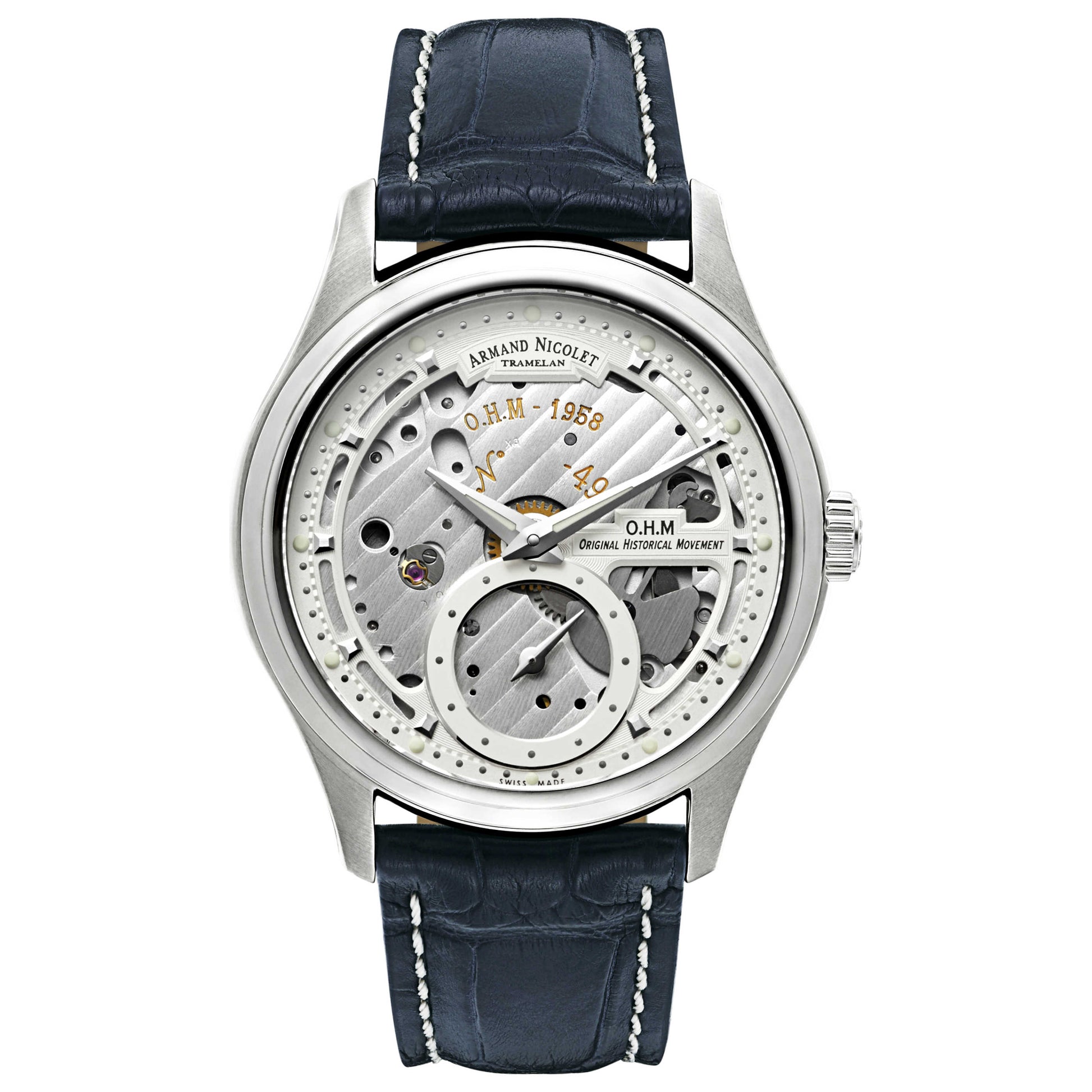Front view of Armand Nicolet L14 Men's Manual-Wind Watch A750AAA-AG-P713BU2