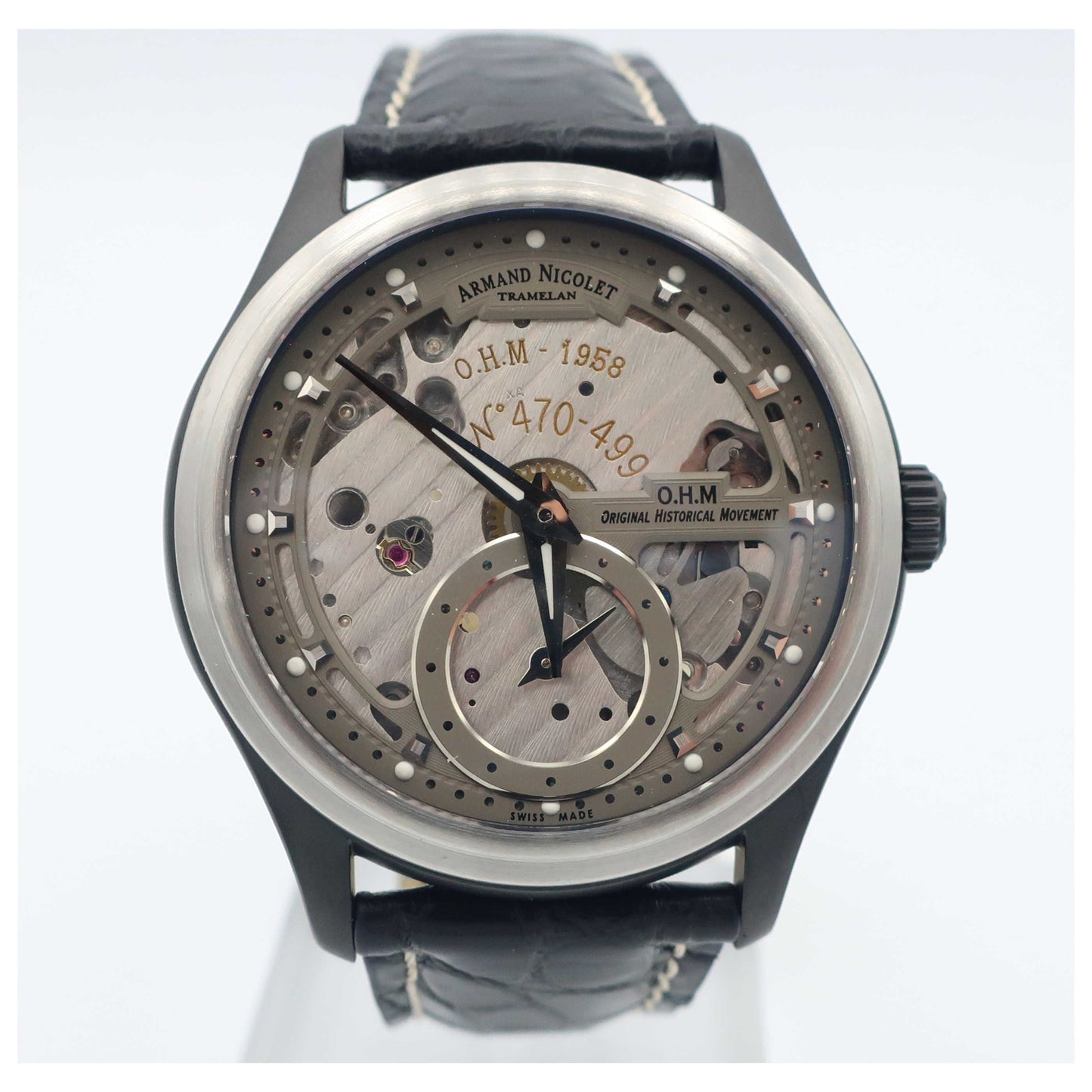 Front view of Armand Nicolet L14 Men's Manual-Wind Watch A750ANA-GRP713NR2-SD