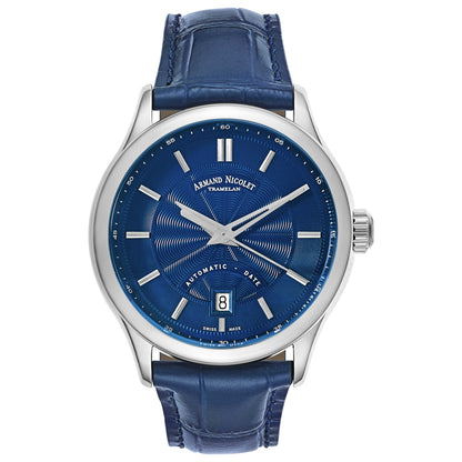 Front view of Armand Nicolet M02 Men's Automatic Watch A840BAA-BU-P840BU2