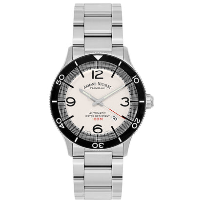 Front view of Armand Nicolet MA2 Men's Automatic Watch A890ANA-AG-M2890A