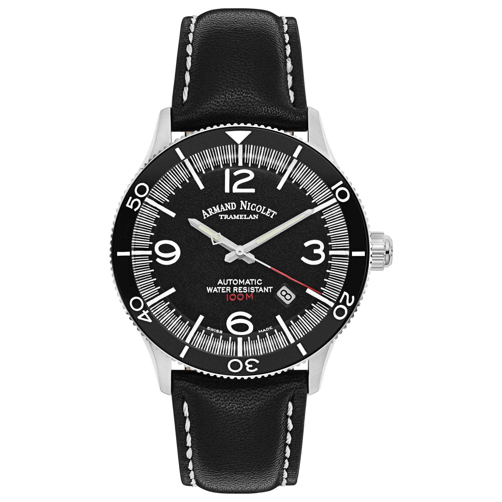 Front view of Armand Nicolet MA2 Men's Automatic Watch A890ANA-NR-P190NR2