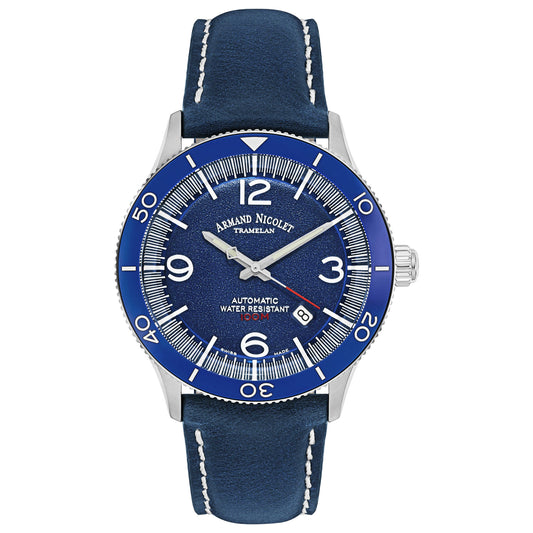 Front view of Armand Nicolet MA2 Men's Automatic Watch A890AUA-BU-P190BU2