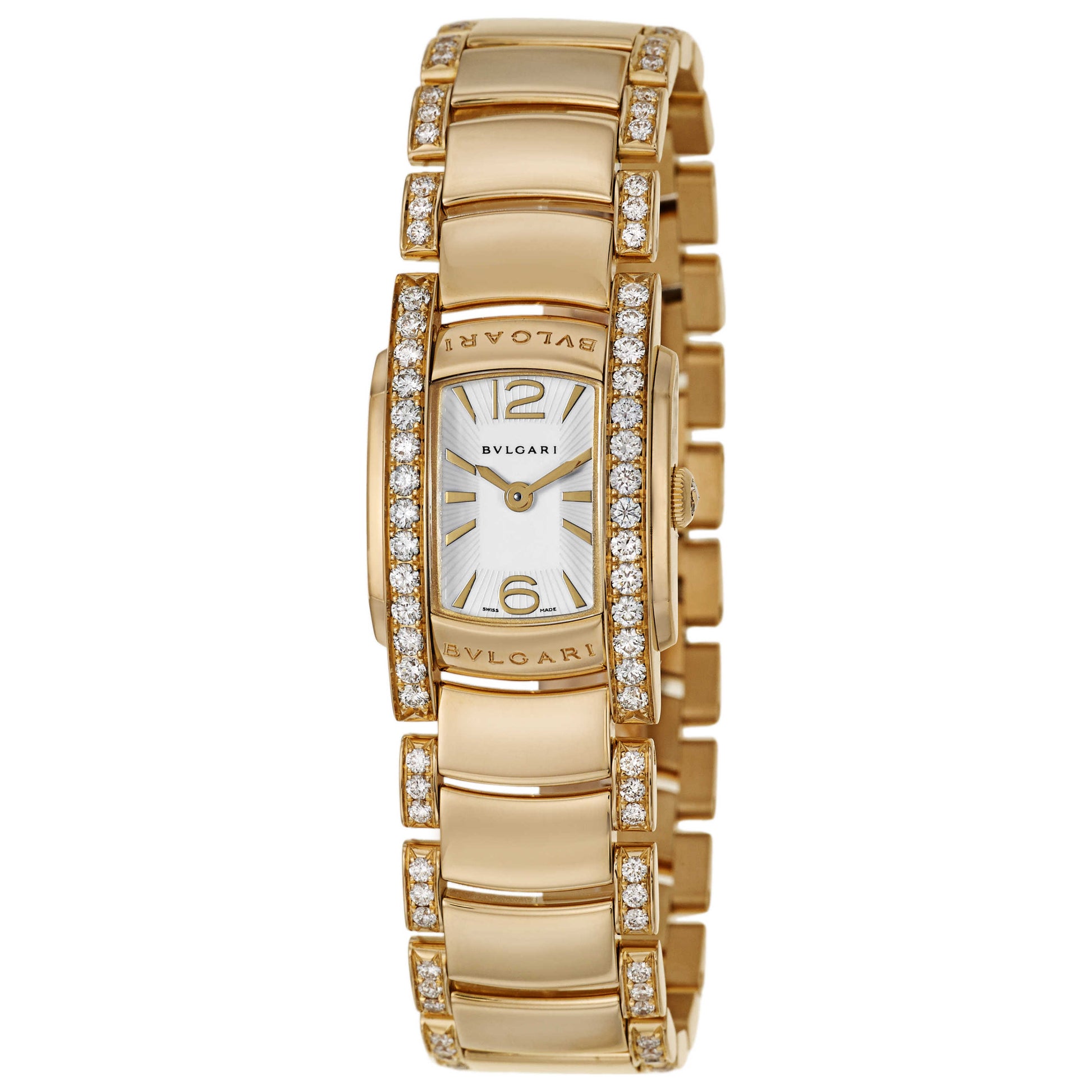 Front view of Bulgari Assioma Women's Swiss Quartz (Battery-Powered) Watch AA26WGD1GD1