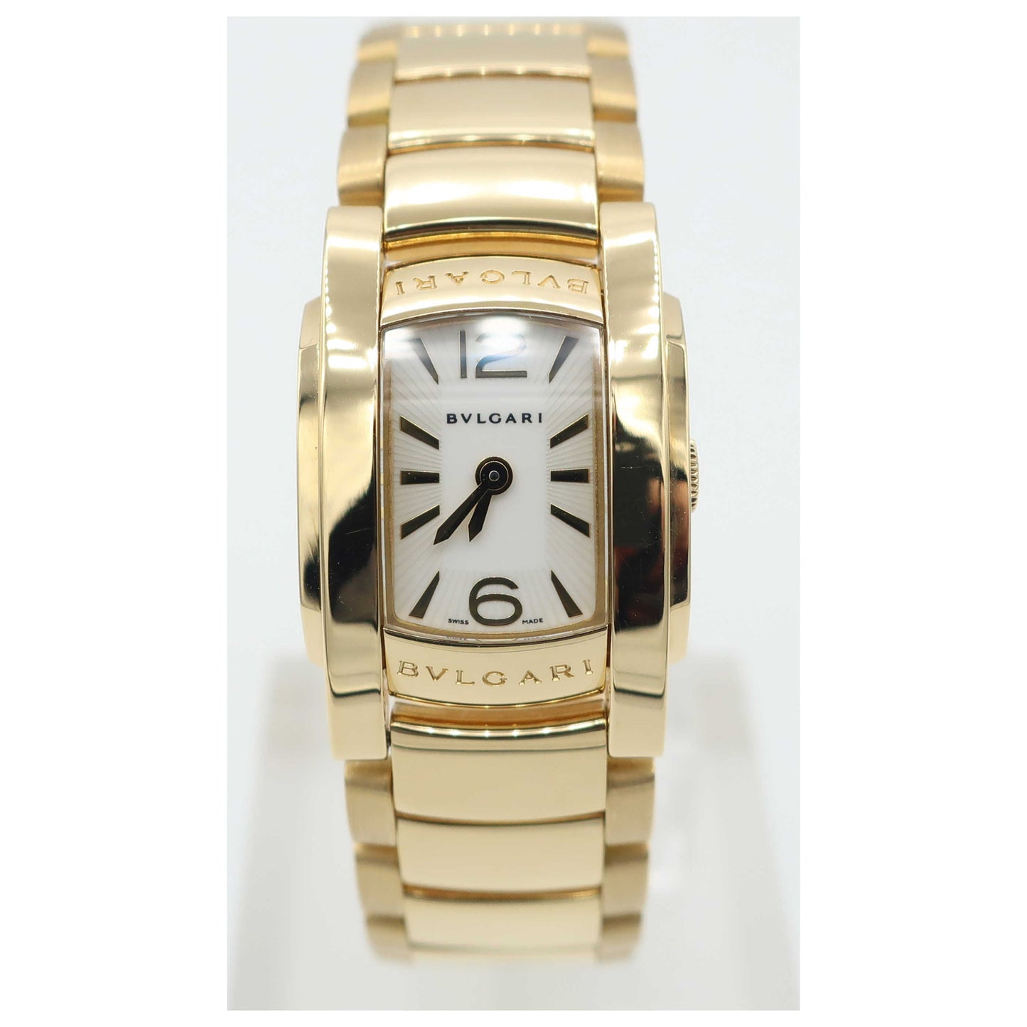 Front view of Bulgari Assioma Women's Swiss Quartz (Battery-Powered) Watch AA26WGG-SDV
