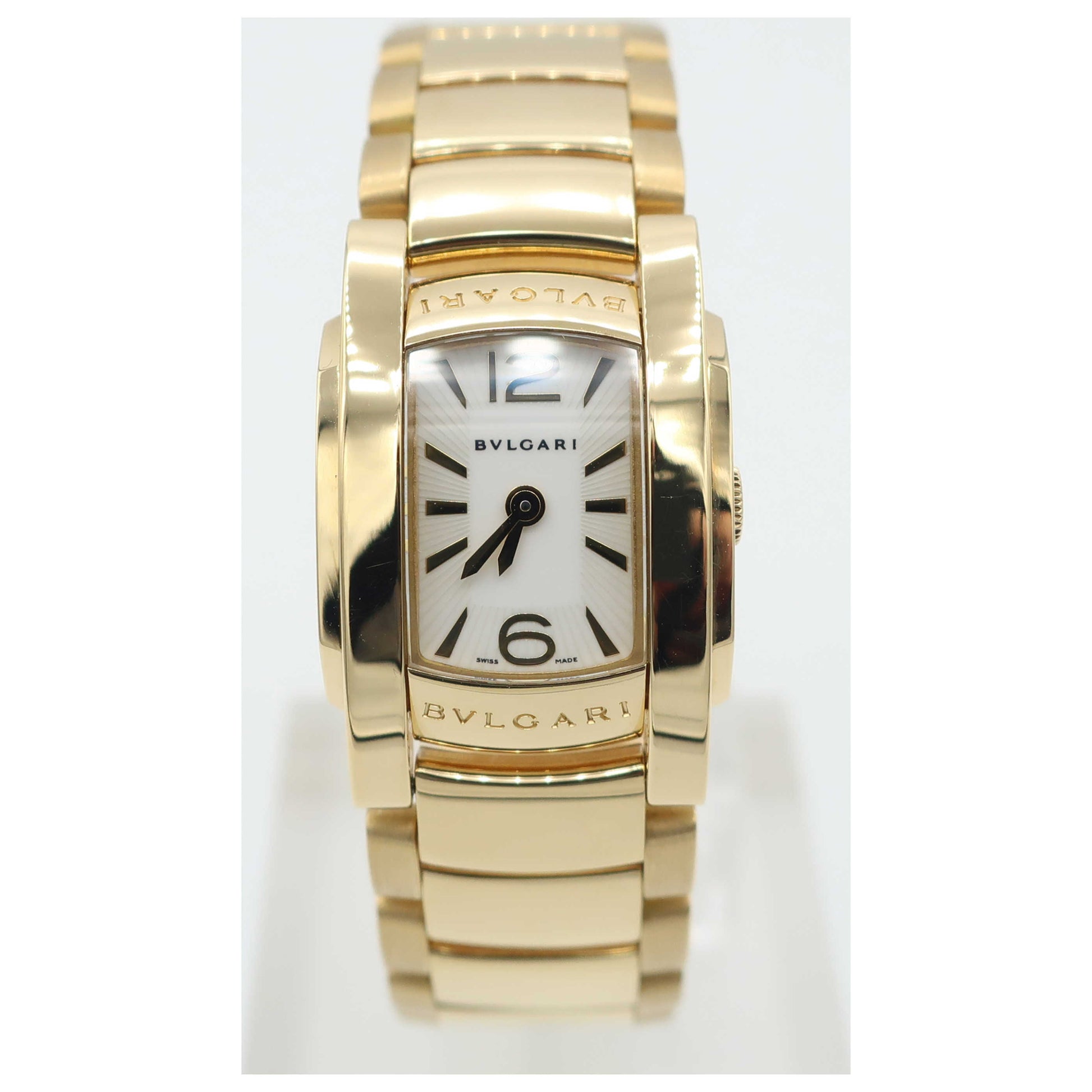 Front view of Bulgari Assioma Women's Swiss Quartz (Battery-Powered) Watch AA26WGG-SDV