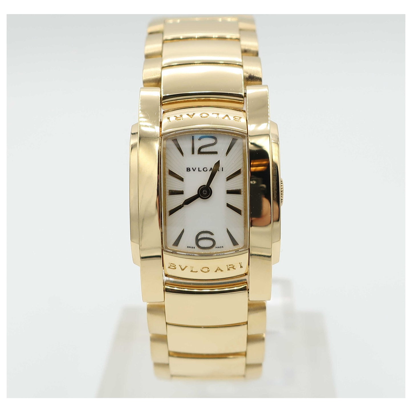 Front view of Bulgari Assioma Women's Swiss Quartz (Battery-Powered) Watch AA26WGG-SD