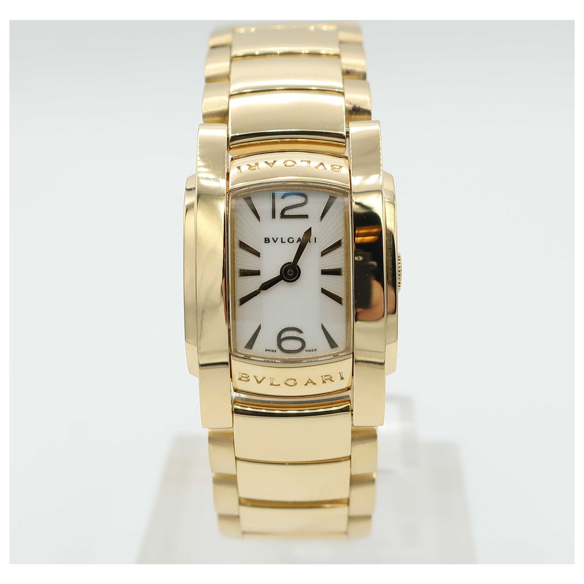 Front view of Bulgari Assioma Women's Swiss Quartz (Battery-Powered) Watch AA26WGG-SD