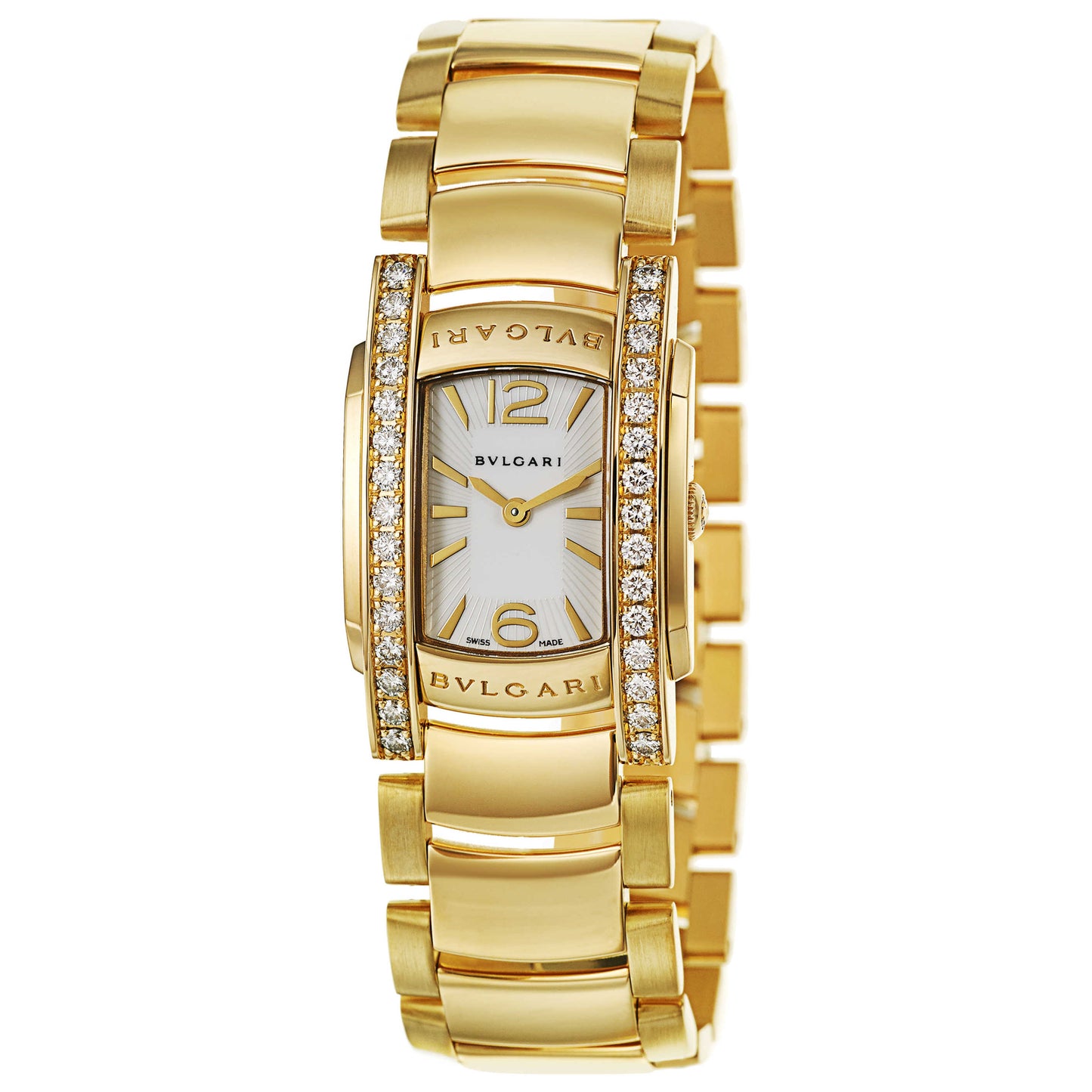 Front view of Bulgari Assioma Women's Swiss Quartz (Battery-Powered) Watch AA31WGD1G