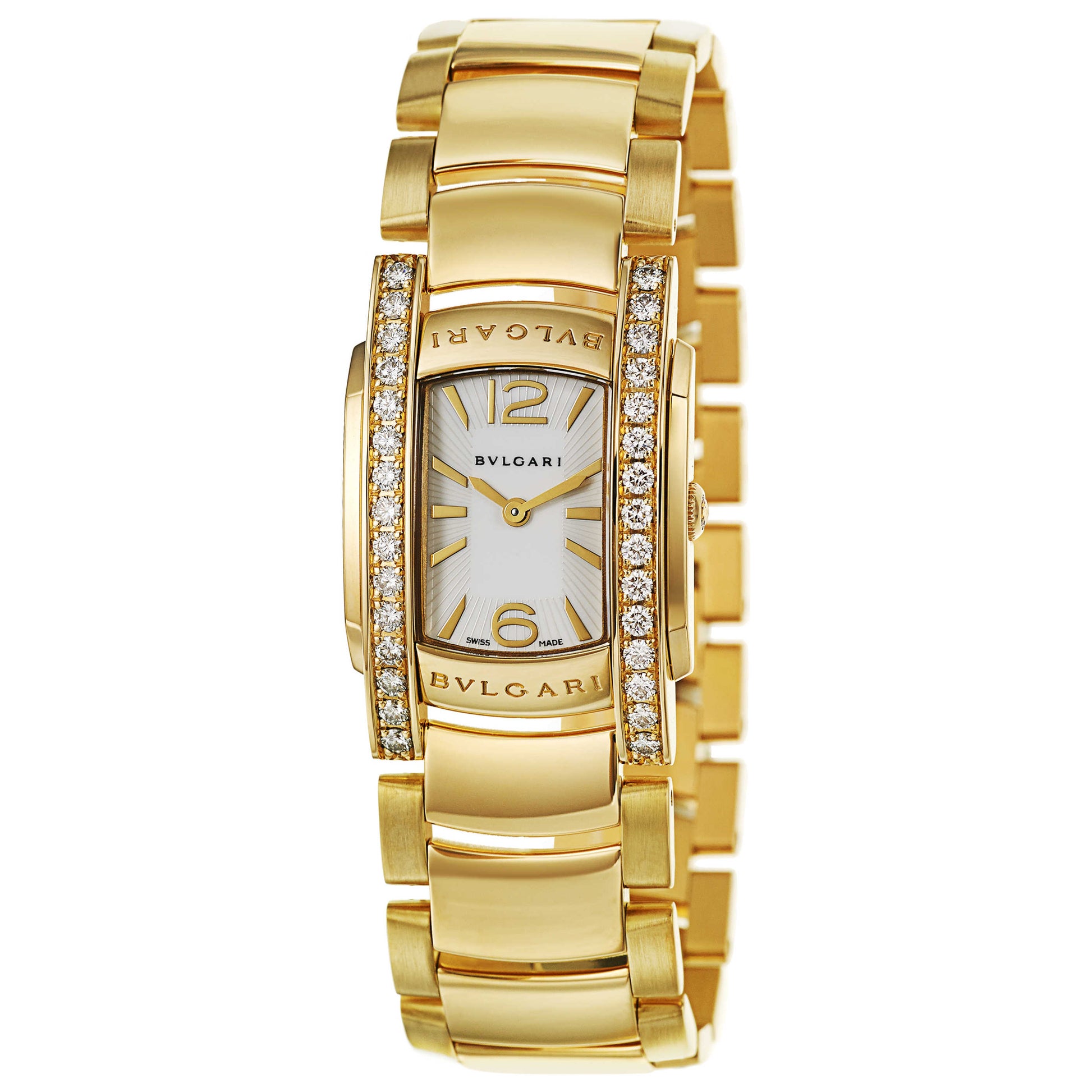 Front view of Bulgari Assioma Women's Swiss Quartz (Battery-Powered) Watch AA31WGD1G