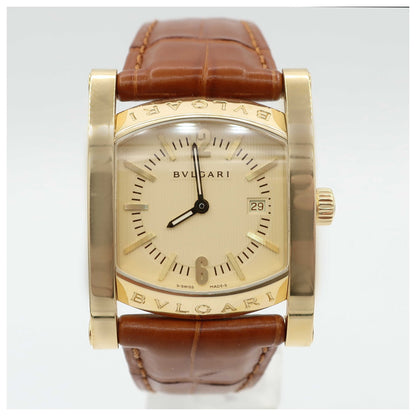 Front view of Bulgari Assioma Women's Swiss Quartz (Battery-Powered) Watch AA39C13GLD-SD