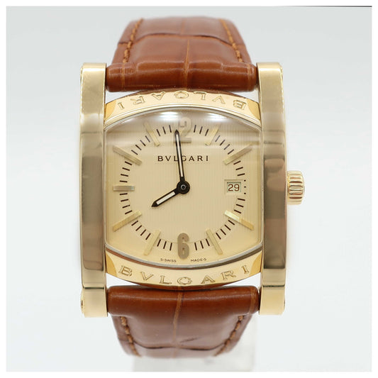 Front view of Bulgari Assioma Women's Swiss Quartz (Battery-Powered) Watch AA39C13GLD-SD