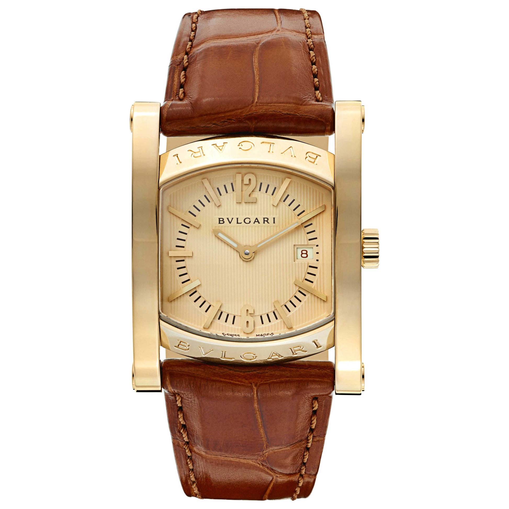 Front view of Bulgari Assioma Women's Swiss Quartz (Battery-Powered) Watch AA39C13GLD