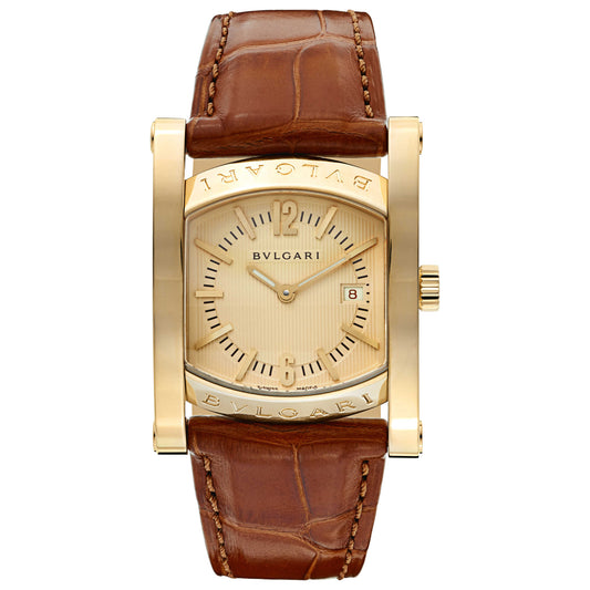 Front view of Bulgari Assioma Women's Swiss Quartz (Battery-Powered) Watch AA39C13GLD