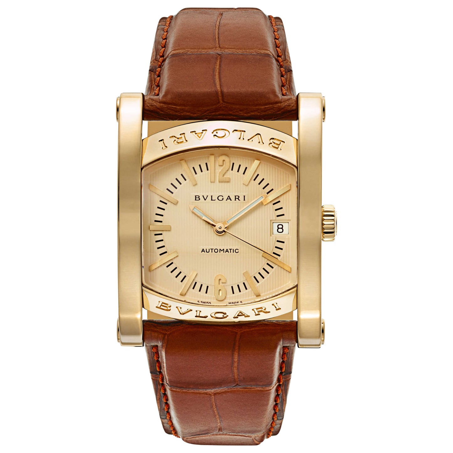 Front view of Bulgari Assioma Men's Automatic Watch AA44C13GLD