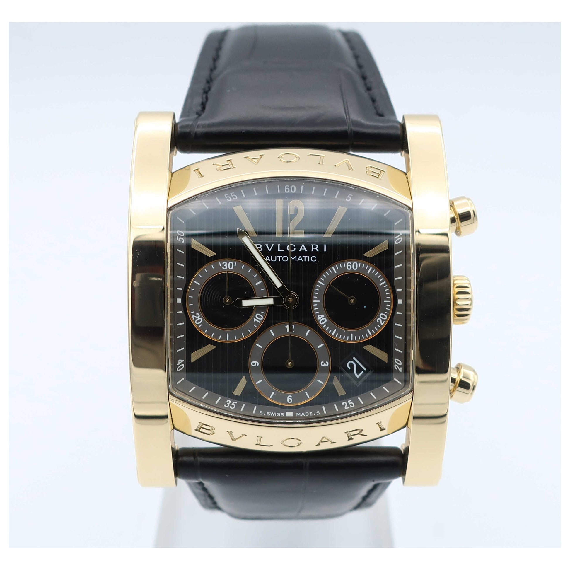 Front view of Bulgari Assioma Men's Automatic Watch AA48BGLDCH-SD