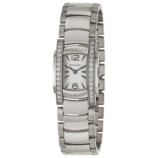 Front view of Bulgari Assioma Women's Swiss Quartz (Battery-Powered) Watch AAW26WGD1G