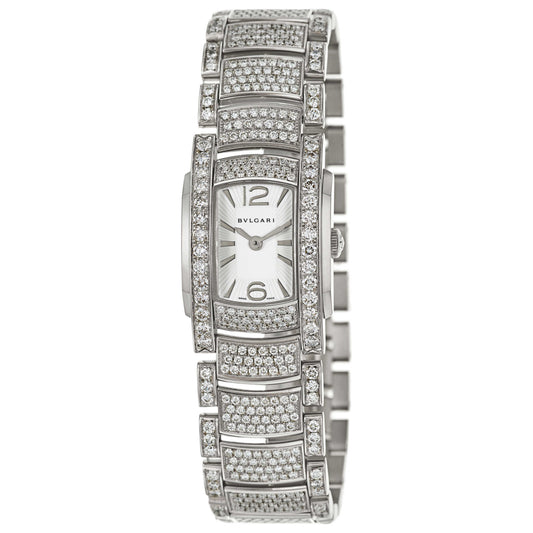 Front view of Bulgari Assioma Women's Swiss Quartz (Battery-Powered) Watch AAW26WGD2GD2