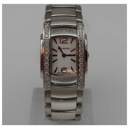 Front view of Bulgari Assioma Women's Swiss Quartz (Battery-Powered) Watch AAW31WGD1G-SD