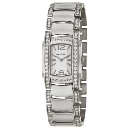 Front view of Bulgari Assioma Women's Swiss Quartz (Battery-Powered) Watch AAW31WGD1GD1