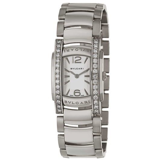 Front view of Bulgari Assioma Women's Swiss Quartz (Battery-Powered) Watch AAW31WGD1G