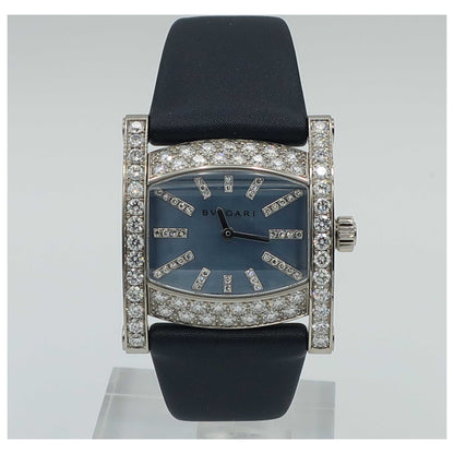 Front view of Bulgari Assioma Women's Swiss Quartz (Battery-Powered) Watch AAW36D2BL-12-SD