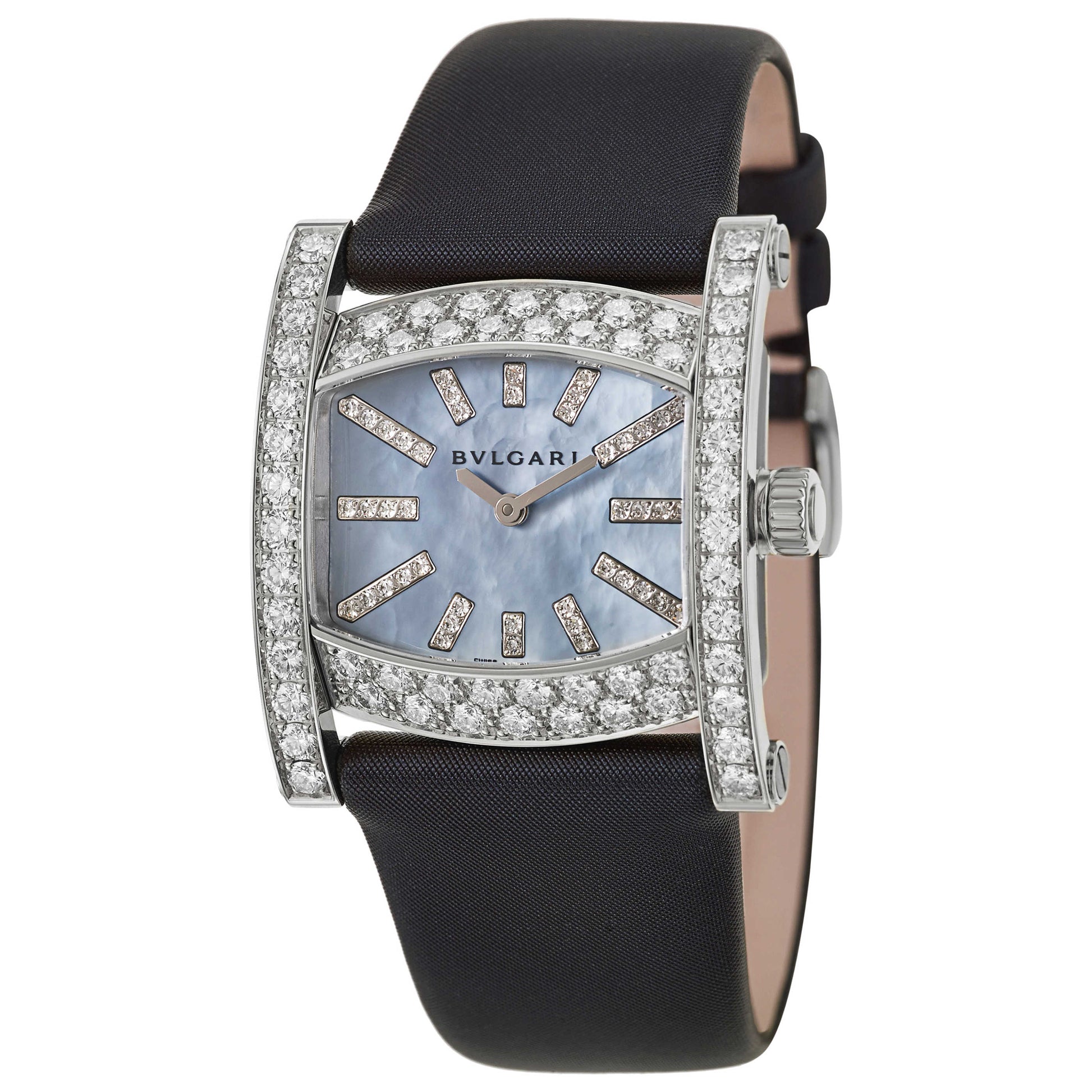 Front view of Bulgari Assioma Women's Swiss Quartz (Battery-Powered) Watch AAW36D2BL-12